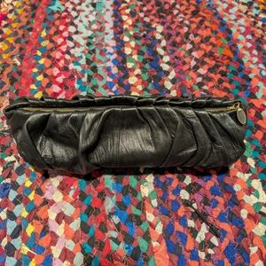 Black Leather Clutch
